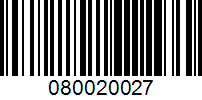 Barcode for 080020027