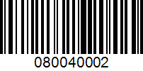 Barcode for 080040002