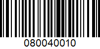 Barcode for 080040010