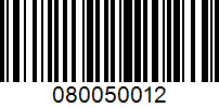 Barcode for 080050012