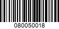 Barcode for 080050018