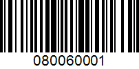 Barcode for 080060001