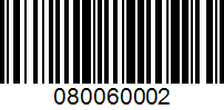 Barcode for 080060002