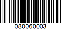 Barcode for 080060003