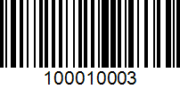 Barcode for 100010003