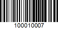 Barcode for 100010007