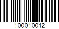 Barcode for 100010012