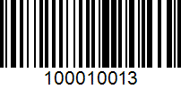 Barcode for 100010013