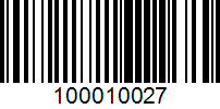 Barcode for 100010027