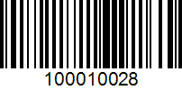 Barcode for 100010028