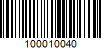 Barcode for 100010040