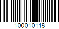 Barcode for 100010118