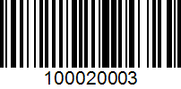 Barcode for 100020003