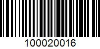 Barcode for 100020016