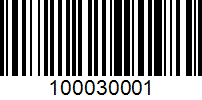 Barcode for 100030001