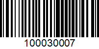 Barcode for 100030007