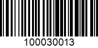 Barcode for 100030013