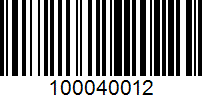 Barcode for 100040012