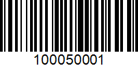 Barcode for 100050001