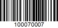 Barcode for 100070007