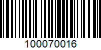 Barcode for 100070016