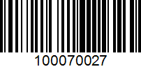 Barcode for 100070027