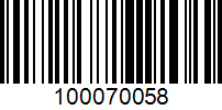 Barcode for 100070058