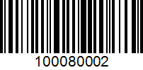 Barcode for 100080002