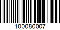 Barcode for 100080007