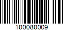 Barcode for 100080009