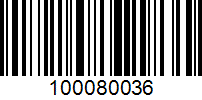 Barcode for 100080036