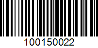 Barcode for 100150022