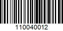 Barcode for 110040012