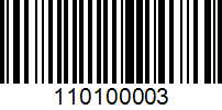 Barcode for 110100003