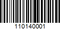 Barcode for 110140001