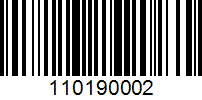 Barcode for 110190002