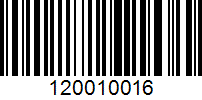 Barcode for 120010016