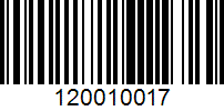 Barcode for 120010017