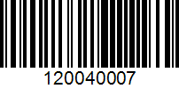 Barcode for 120040007