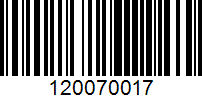 Barcode for 120070017