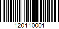 Barcode for 120110001