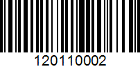 Barcode for 120110002