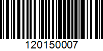 Barcode for 120150007