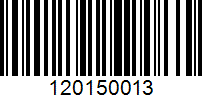 Barcode for 120150013