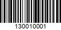 Barcode for 130010001