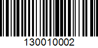 Barcode for 130010002