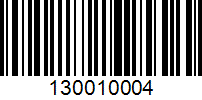 Barcode for 130010004