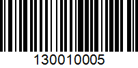 Barcode for 130010005