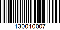 Barcode for 130010007