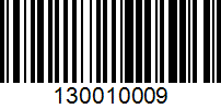 Barcode for 130010009